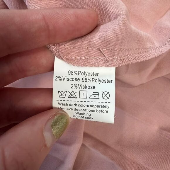 Grace Karin NWT pink pleated sleeveless dress tie belt V-neck size small D50 - Picture 6 of 7